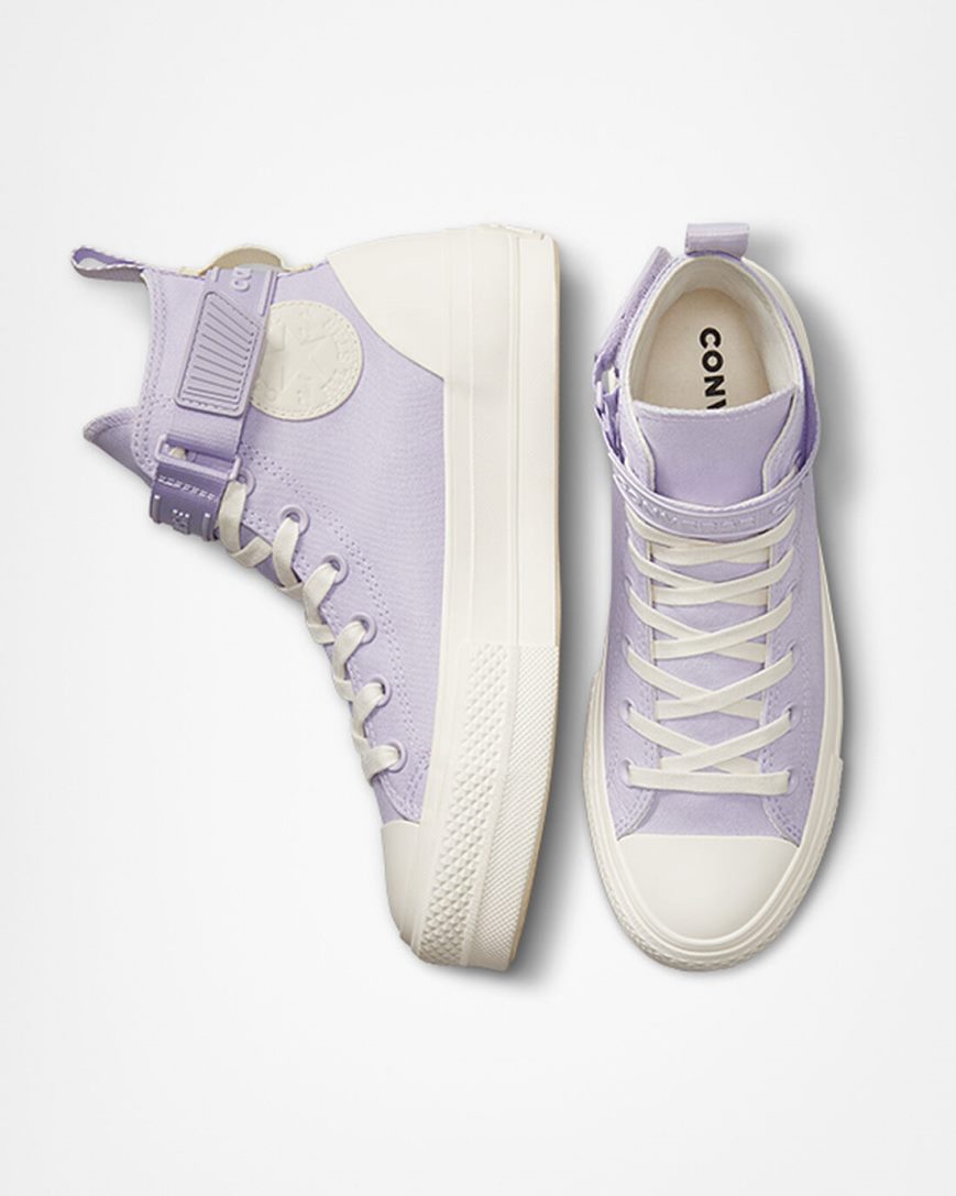 Pantofi Platforma Dama Converse Chuck Taylor All Star Lift Utility Curea Inalti Violet Violet | RO AEGX13756